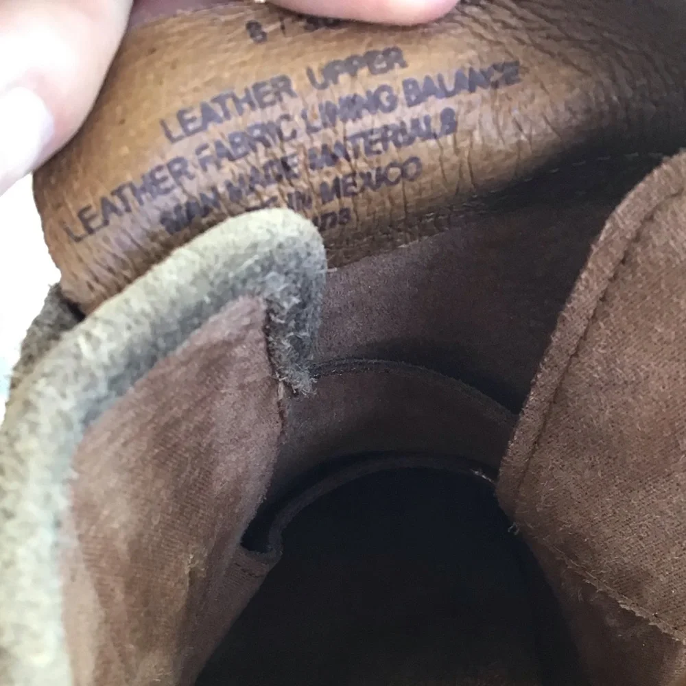 Born Brown Taupe Suede Ankle Boots with Brass Buckle Detail Woman’s Size 8